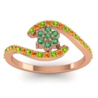 Emerald Fashion Ring In 14K Rose Gold With Peridot And Citrine – Plava Simple Ring