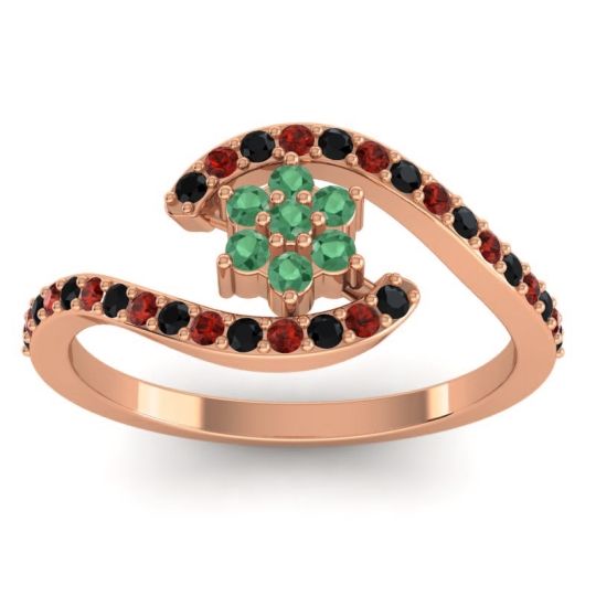 Simple Floral Pave Bypass Plava Ring