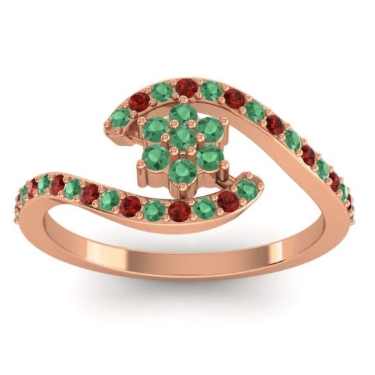 Simple Floral Pave Bypass Plava Ring
