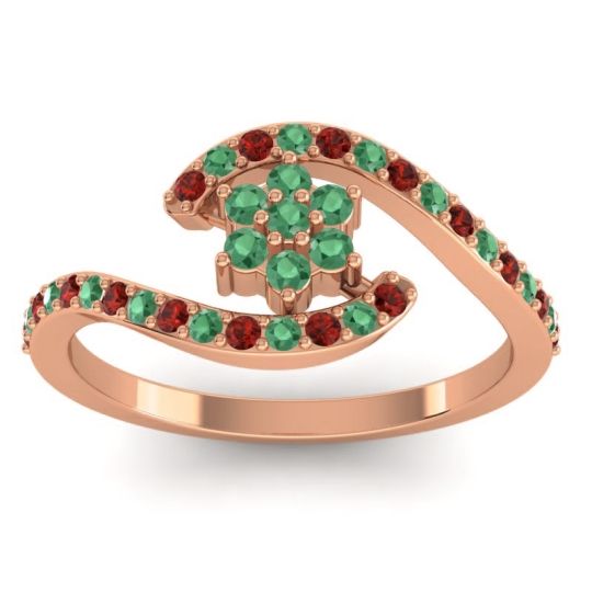 Simple Floral Pave Bypass Plava Ring