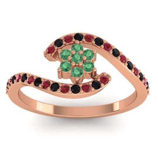 Simple Floral Pave Bypass Plava Ring