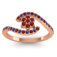 Garnet Fashion Ring In 18K Rose Gold With Blue Sapphire – Plava Simple Ring