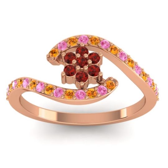 Simple Floral Pave Bypass Plava Ring