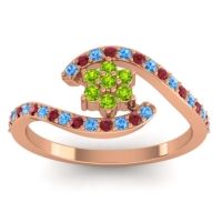 Simple Floral Pave Bypass Plava Ring