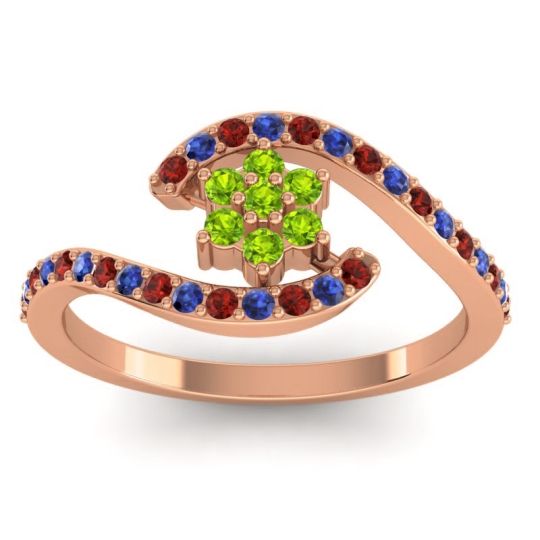 Simple Floral Pave Bypass Plava Ring