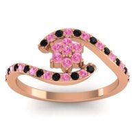 Pink Tourmaline Fashion Ring In 18K Rose Gold With Black Onyx – Plava Simple Ring