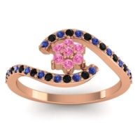 Simple Floral Pave Bypass Plava Ring
