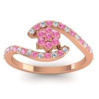Pink Tourmaline Fashion Ring In 18K Rose Gold With Lab Diamond – Plava Simple Ring
