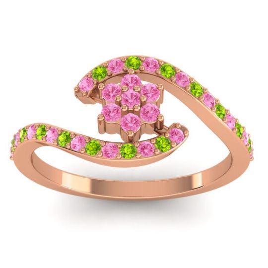 Simple Floral Pave Bypass Plava Ring