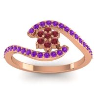 Ruby Fashion Ring In 18K Rose Gold With Amethyst – Plava Simple Ring
