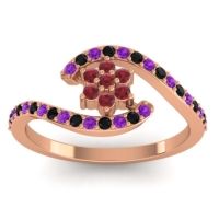 Ruby Fashion Ring In 18K Rose Gold With Amethyst And Black Onyx – Plava Simple Ring
