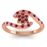 Ruby Fashion Ring In 18K Rose Gold With Pink Tourmaline And Garnet – Plava Simple Ring