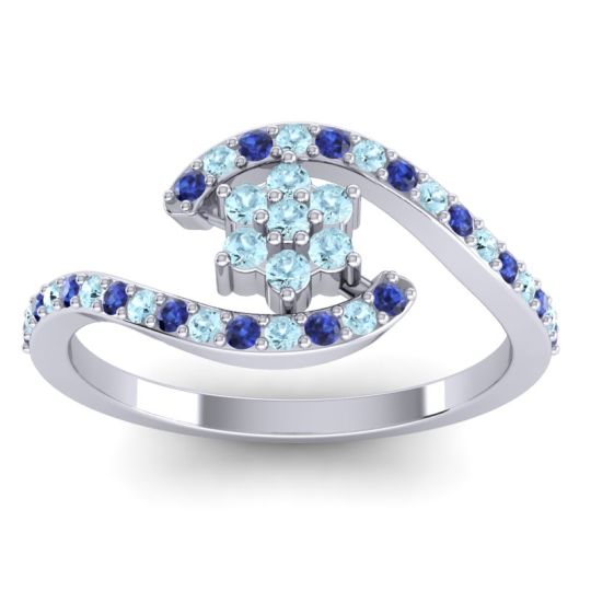 Simple Floral Pave Bypass Plava Ring