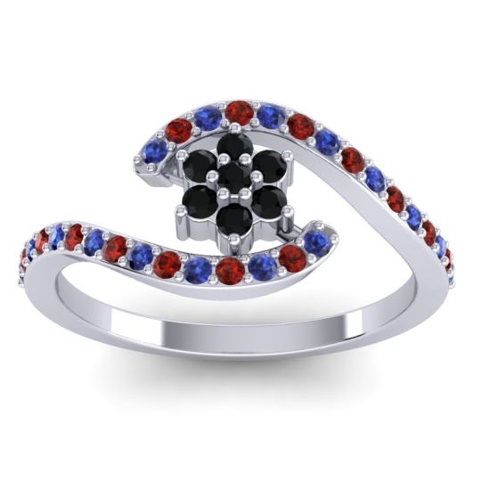 Simple Floral Pave Bypass Plava Ring