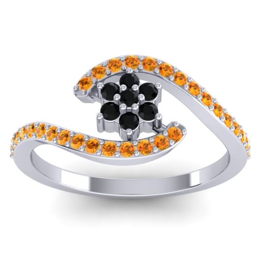 Simple Floral Pave Bypass Plava Ring