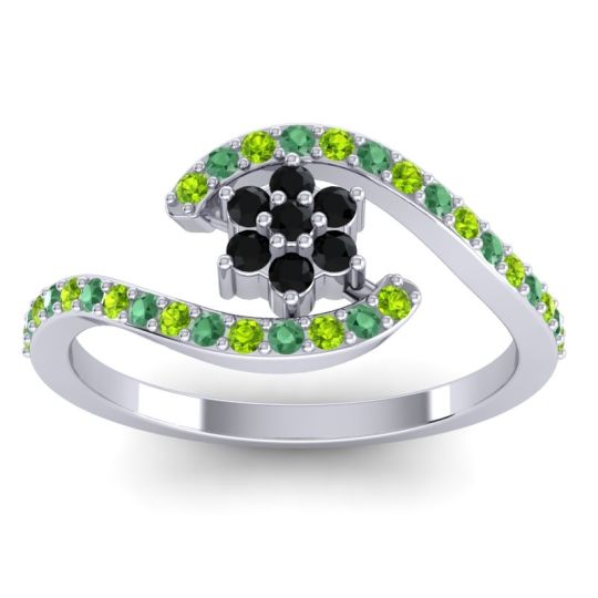 Simple Floral Pave Bypass Plava Ring