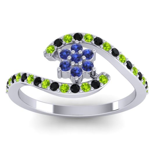 Simple Floral Pave Bypass Plava Ring