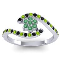 Emerald Fashion Ring In Palladium With Black Onyx And Peridot – Plava Simple Ring