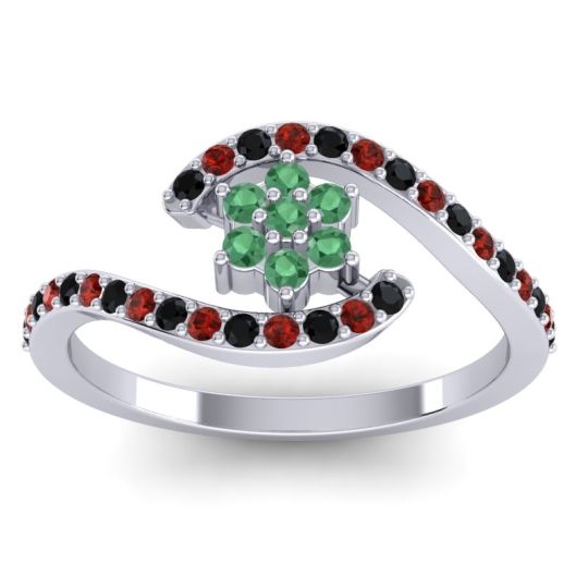 Simple Floral Pave Bypass Plava Ring