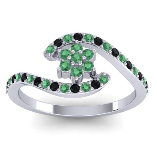 Simple Floral Pave Bypass Plava Ring