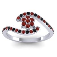 Simple Floral Pave Bypass Plava Ring