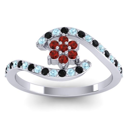 Simple Floral Pave Bypass Plava Ring