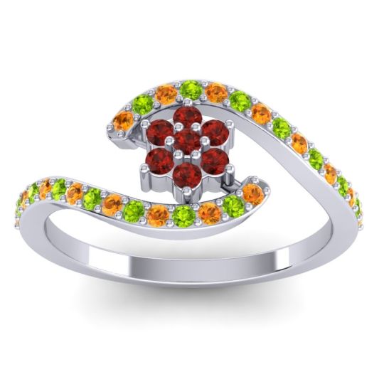 Simple Floral Pave Bypass Plava Ring