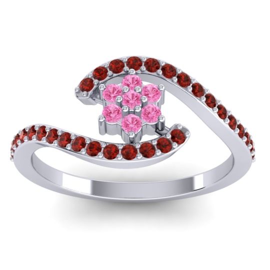 Simple Floral Pave Bypass Plava Ring