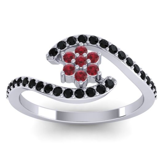 Simple Floral Pave Bypass Plava Ring
