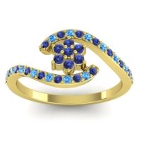 Blue Sapphire Fashion Ring In 18k Yellow Gold With Swiss Blue Topaz – Plava Simple Ring
