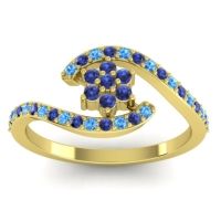 Blue Sapphire Fashion Ring In 18k Yellow Gold With Swiss Blue Topaz – Plava Simple Ring