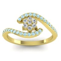 Lab Diamond Fashion Ring In 18k Yellow Gold With Aquamarine – Plava Simple Ring