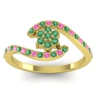 Emerald Fashion Ring In 14k Yellow Gold With Pink Tourmaline – Plava Simple Ring