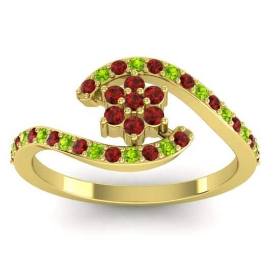 Simple Floral Pave Bypass Plava Ring