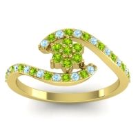 Peridot Fashion Ring In 18k Yellow Gold With Aquamarine – Plava Simple Ring