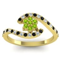Peridot Fashion Ring In 18k Yellow Gold With Black Onyx And Diamond – Plava Simple Ring