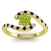 Peridot Fashion Ring In 18k Yellow Gold With Diamond And Black Onyx – Plava Simple Ring