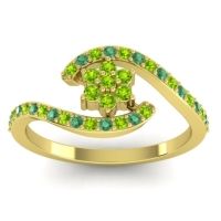 Peridot Fashion Ring In 18k Yellow Gold With Emerald – Plava Simple Ring