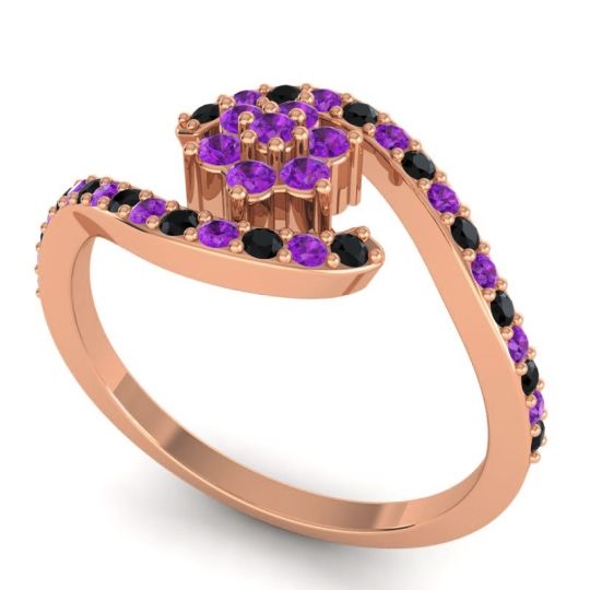 Simple Floral Pave Bypass Plava Ring