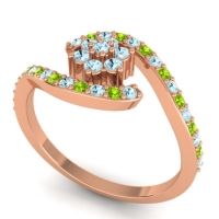 Simple Floral Pave Bypass Plava Ring