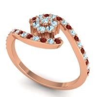 Simple Floral Pave Bypass Plava Ring