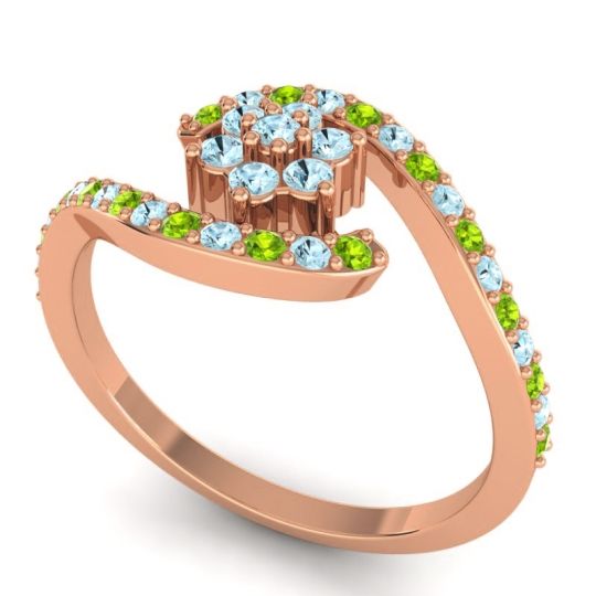 Simple Floral Pave Bypass Plava Ring
