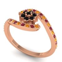 Simple Floral Pave Bypass Plava Ring
