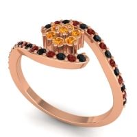 Simple Floral Pave Bypass Plava Ring