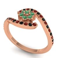 Simple Floral Pave Bypass Plava Ring