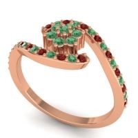 Simple Floral Pave Bypass Plava Ring