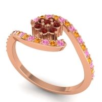 Simple Floral Pave Bypass Plava Ring