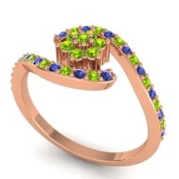 Simple Floral Pave Bypass Plava Ring