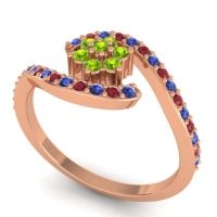 Simple Floral Pave Bypass Plava Ring