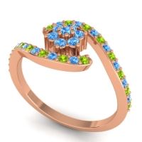 Simple Floral Pave Bypass Plava Ring
